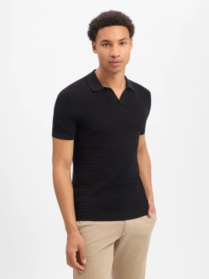 Drykorn koszulka polo z dzianiny Mężczyźni Bawełna (100%) czarny,