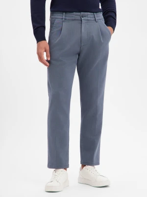 Drykorn Męskie spodnie plisowane - Chasy Mężczyźni niebieski jednolity,