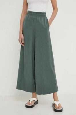 Drykorn spodnie CEILING damskie kolor zielony szerokie high waist 13000580758