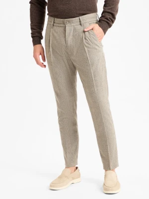 Drykorn Spodnie - Chasy Mężczyźni Sztuczne włókno brązowy w kratkę,