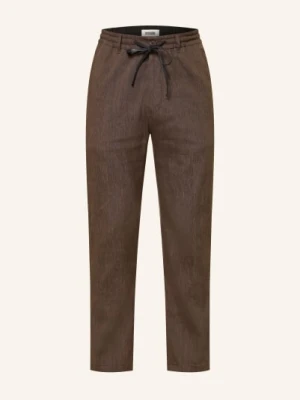 Drykorn Spodnie Deger W Stylu Dresowym Regular Fit Z Lnem braun