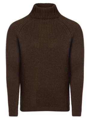 Drykorn Sweter z dodatkiem alpaki Mężczyźni Wełna brązowy jednolity,