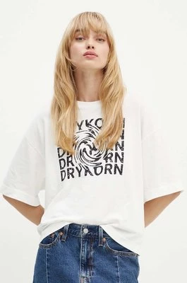 Drykorn t-shirt bawełniany damski kolor beżowy 520005 89988