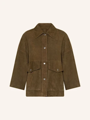 Drykorn Żakiet Pudełkowy Ans Ze Skóry Z Rękawami 3/4 gruen