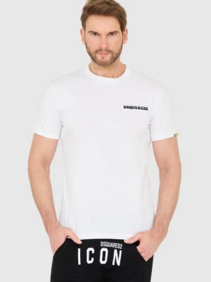 DSQUARED2 Biały bawełniany t-shirt z małym logo
