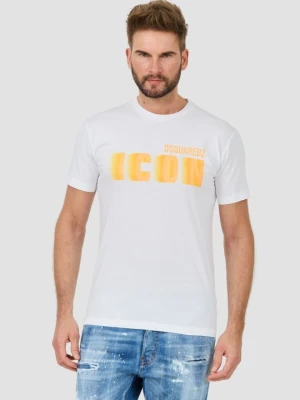 DSQUARED2 Biały męski t-shirt Icon Blur Cool Fit Tee, Rozmiar L