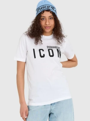 DSQUARED2 Biały t-shirt damski z logo icon, Rozmiar S