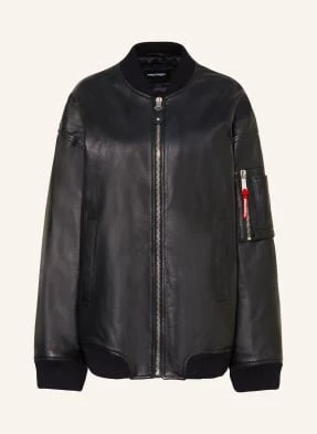 dsquared2 Bluzon Oversize Ze Skóry schwarz