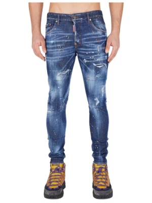 Dsquared2, Ciemny Skinny Jeans Blue, male,