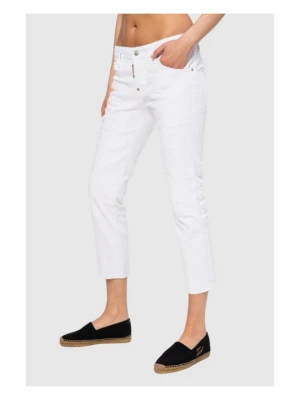 DSQUARED2 Cool girl cropped jeanBiałe jeansy damskie, Rozmiar 38