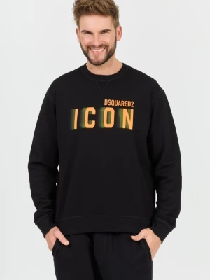 DSQUARED2 Czarna męska bluza Icon Blur Cool Fit Crewneck