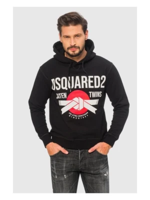 DSQUARED2 Czarna bluza męska z kapturem