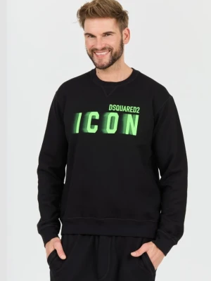 DSQUARED2 Czarna męska bluza Icon Blur Cool Fit Crewneck, Rozmiar M