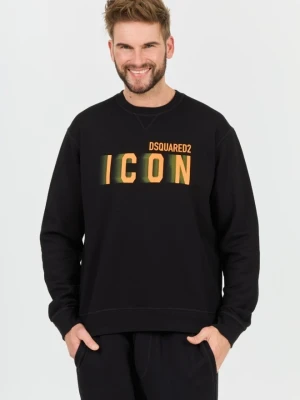 DSQUARED2 Czarna męska bluza Icon Blur Cool Fit Crewneck, Rozmiar XL