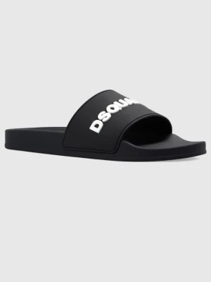 DSQUARED2 Czarne klapki męskie z logo, Rozmiar 42