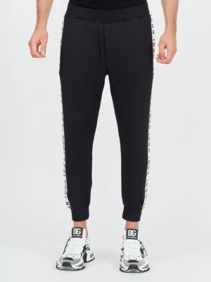 DSQUARED2 Czarne męskie spodnie dresowe Relax Dan Fit, Rozmiar L