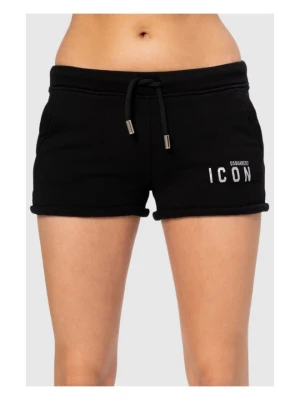 DSQUARED2 Czarne szorty damskie Icon, Rozmiar M