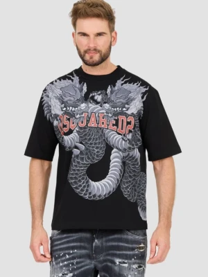 DSQUARED2 Czarny męski t-shirt Loose Fit Tee, Rozmiar XXL