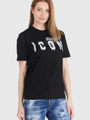 DSQUARED2 Czarny t-shirt damski icon spray, Rozmiar S
