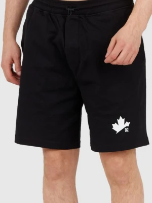 DSQUARED2 Dresowe szorty męskie z liściem, Rozmiar XL