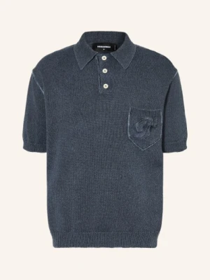 dsquared2 Dzianinowa Koszulka Polo blau