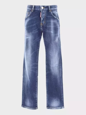 Dsquared2 Kids Niebieskie jeansy z przetarciami 4-16 lat rozmiar