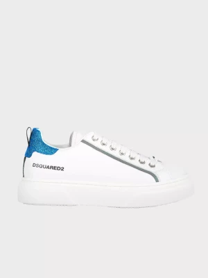 Dsquared2 Kids Skórzane trampki z brokatowym elementem rozmiar