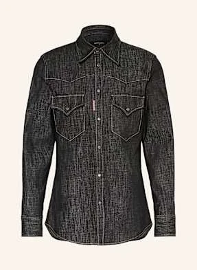 dsquared2 Koszula Jeansowa Fashion Western Slim Fit schwarz