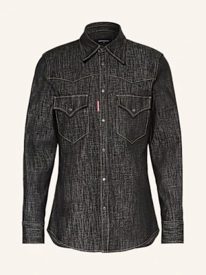 dsquared2 Koszula Jeansowa Fashion Western Slim Fit schwarz