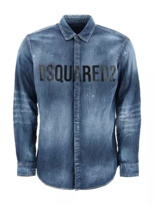 Dsquared2 Koszula jeansowa z nadrukowanym logo rozmiar