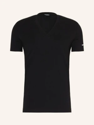 dsquared2 Koszulka Z Dekoltem W Serek schwarz