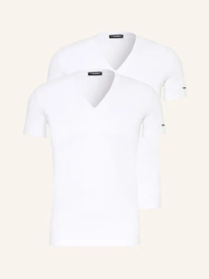 dsquared2 Koszulka Z Dekoltem W Serek weiss