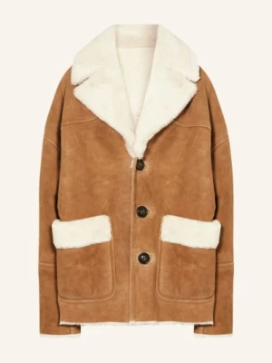 dsquared2 Kurtka Skórzana Ze Skórą Jagnięcą braun