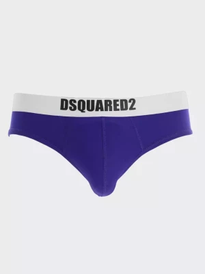 Dsquared2 Niebieskie slipy z logo