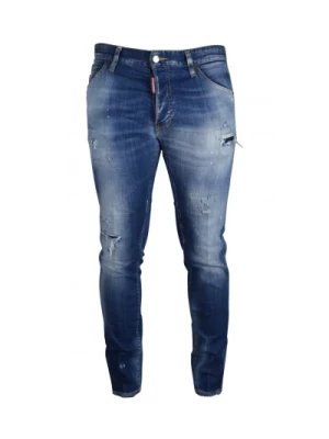 Dsquared2, Rozbite Efekt Skinny Jeans Blue, male,