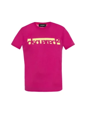 Dsquared2, Różowa koszulka - S71Gd0648 - Wyprodukowana we Włoszech Pink, male,