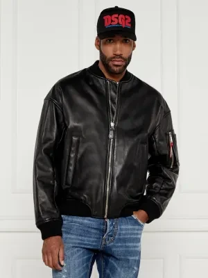 Dsquared2 Skórzana kurtka bomber | Regular Fit