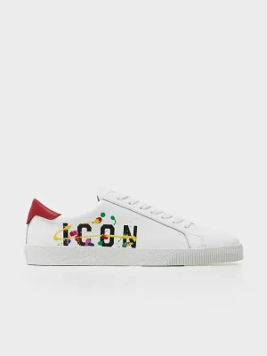 Dsquared2 Skórzane białe sneakersy z logo rozmiar