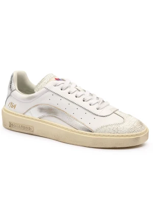 Dsquared2 Skórzane sneakersy Lace-Up Low Top biały