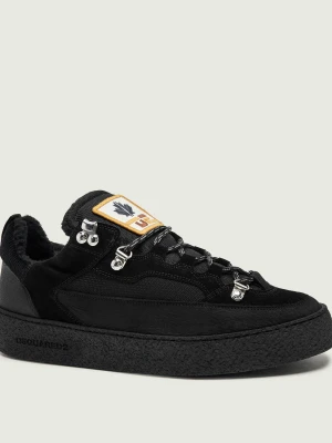Dsquared2 Skórzane sneakersy Rapper''s Delight | zamsz czarny