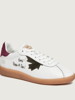 Dsquared2 Skórzane sneakersy Rebel | zamsz biały