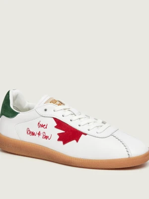 Dsquared2 Skórzane sneakersy Rebel | zamsz biały