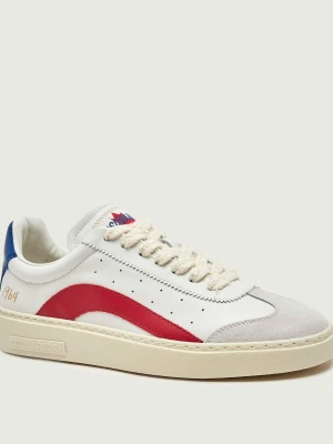 Dsquared2 Skórzane sneakersy Rider | zamsz biały