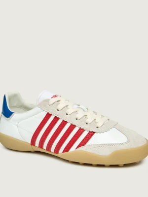 Dsquared2 Skórzane sneakersy SOCCER | zamsz biały