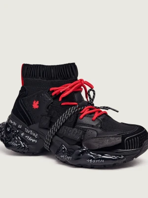 Dsquared2 Sneakersy Faster | zamsz | z dodatkiem skóry czarny