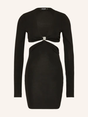 dsquared2 Sukienka Z Dżerseju Z Wycięciami I Ozdobnymi Kamykami schwarz