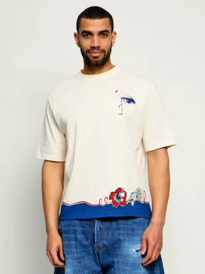 Dsquared2 T-shirt | Loose fit kremowy