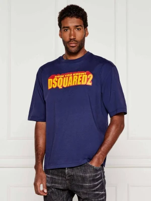 Dsquared2 T-shirt | Loose fit granatowy