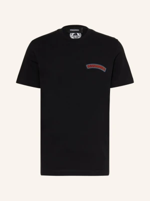 dsquared2 T-Shirt schwarz CZARNY