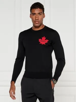 Dsquared2 Wełniany sweter Leaf | Slim Fit